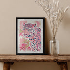 Leopard – Pink Watercolor Artistic Wall Art (AN9)