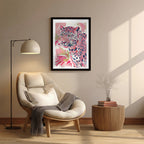 Leopard – Pink Watercolor Artistic Wall Art (AN9)