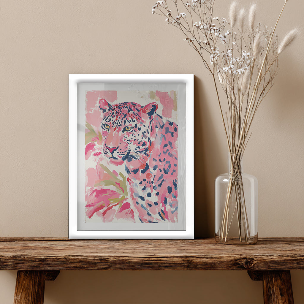 Leopard – Pink Watercolor Artistic Wall Art (AN9)
