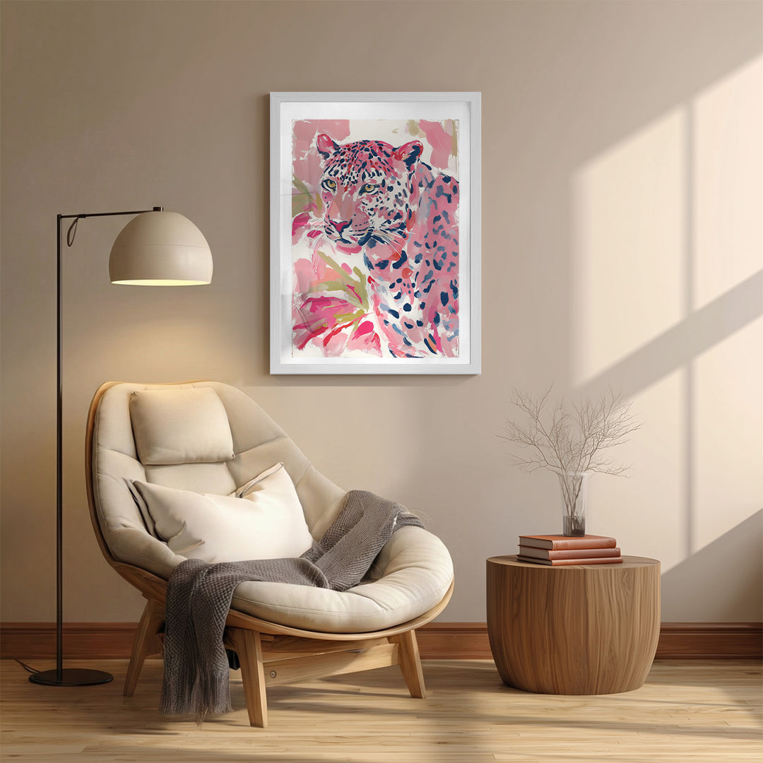 Leopard – Pink Watercolor Artistic Wall Art (AN9)
