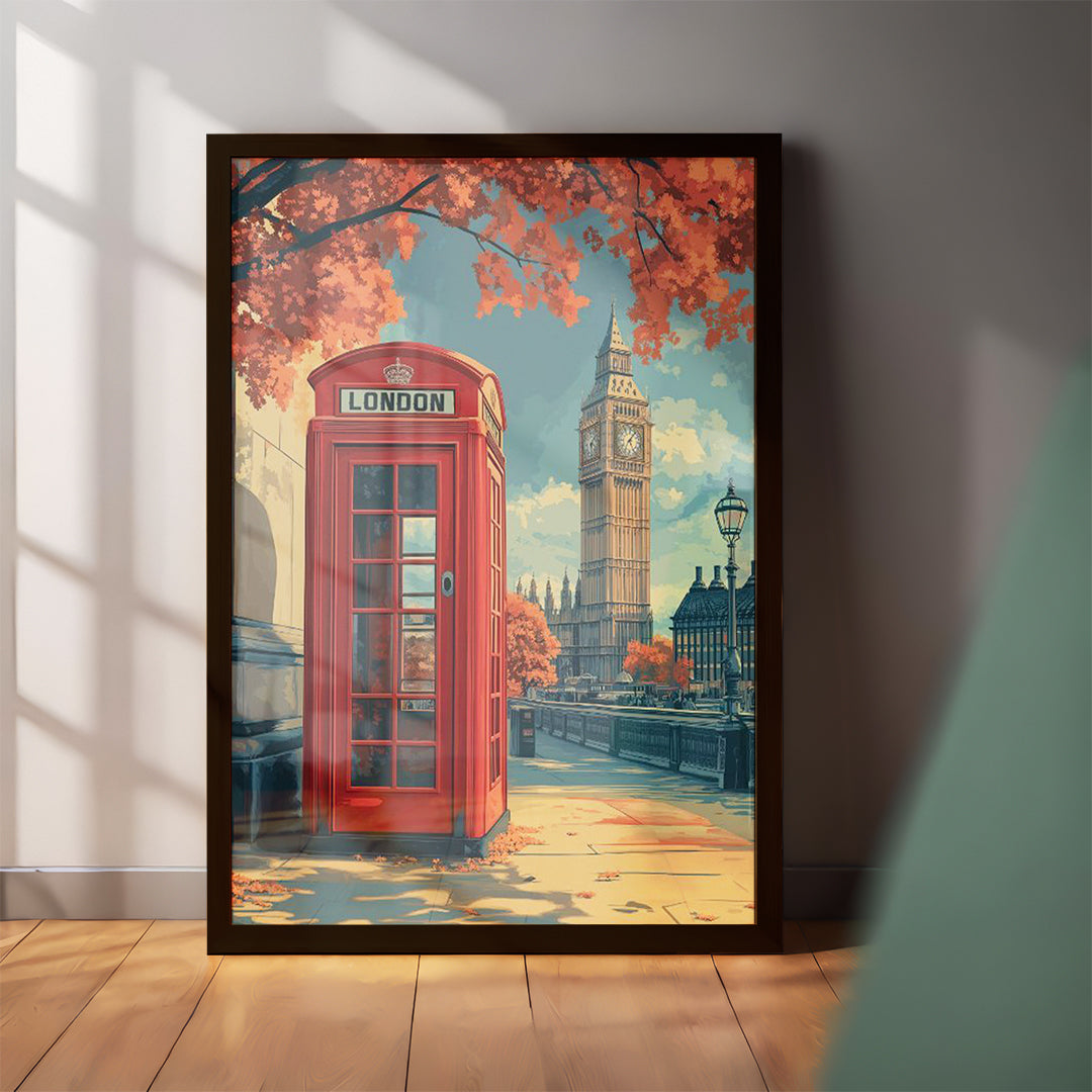 Red Phone Booth Wall Art (CS16)