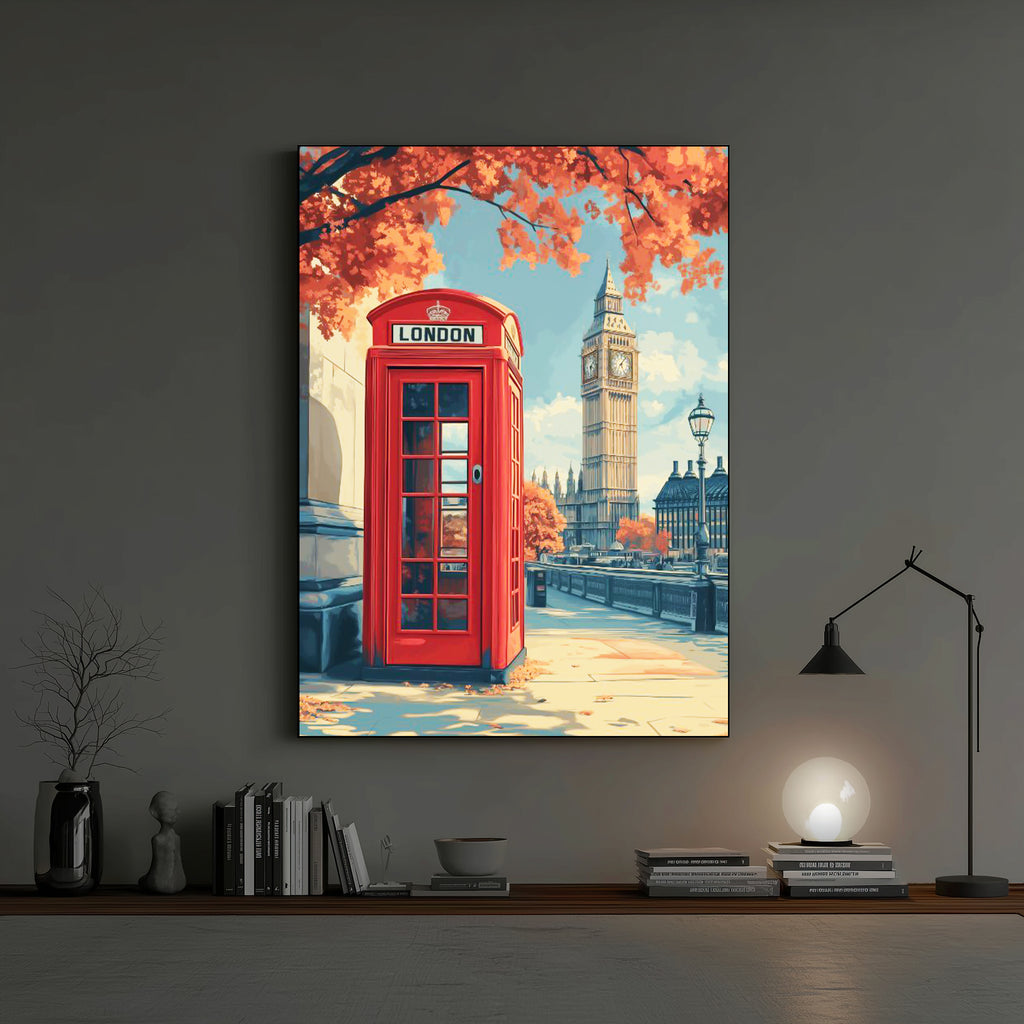 Red Phone Booth Wall Art (CS16)