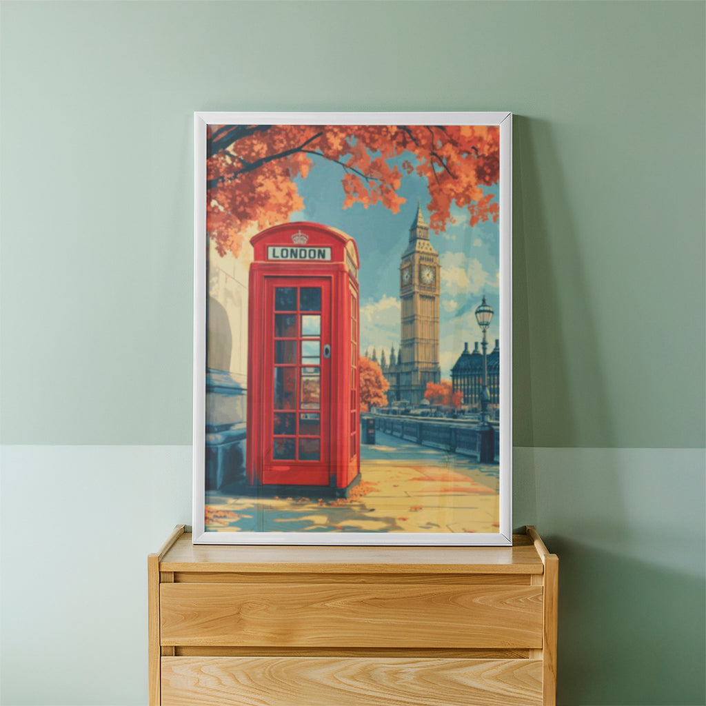 Red Phone Booth Wall Art (CS16)