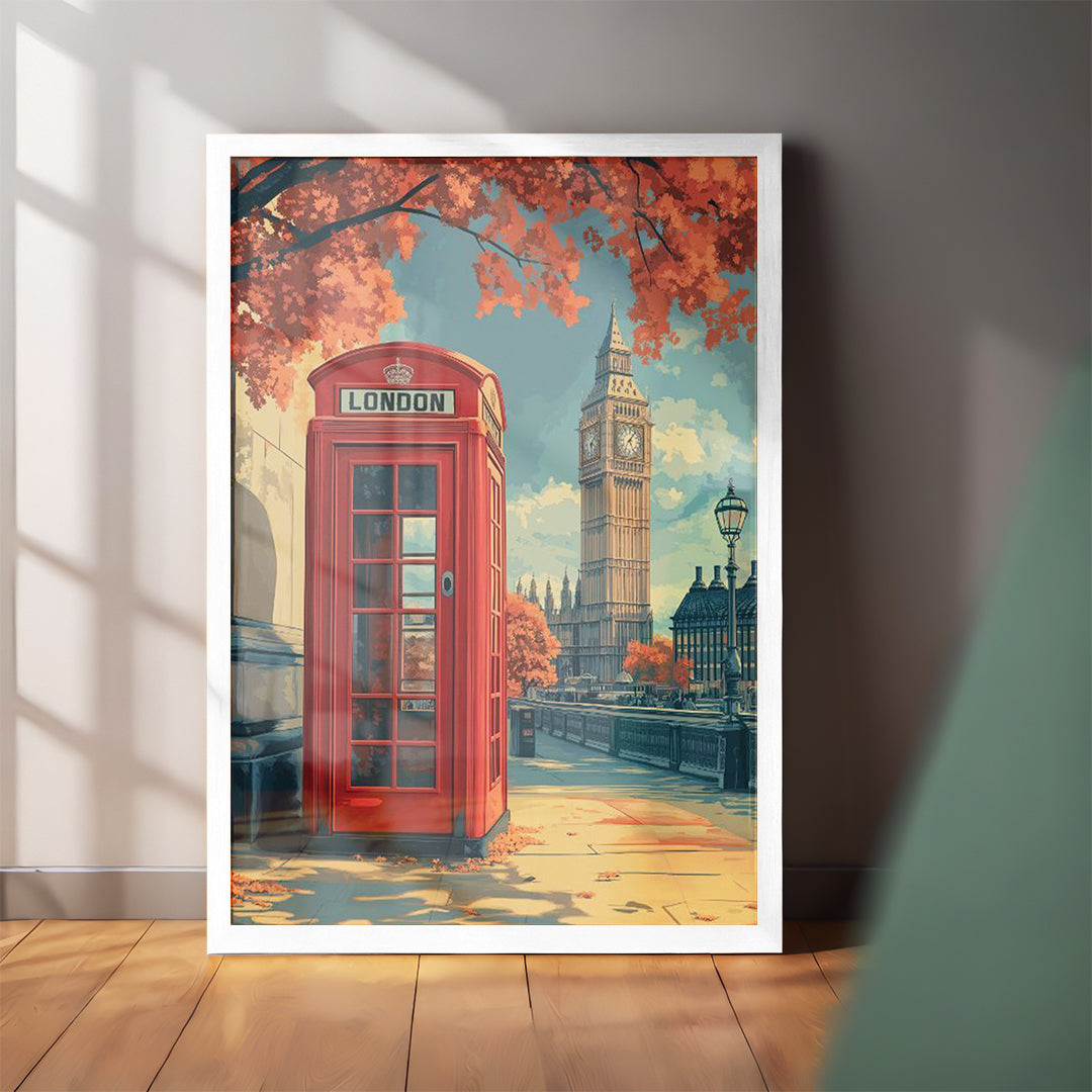 Red Phone Booth Wall Art (CS16)