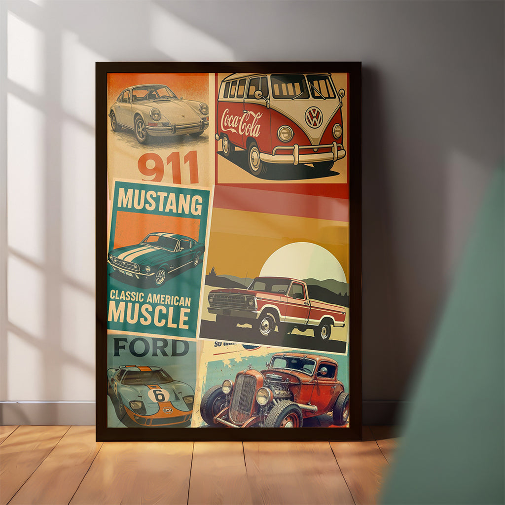 Vintage Auto Posters Wall Art (CS44)