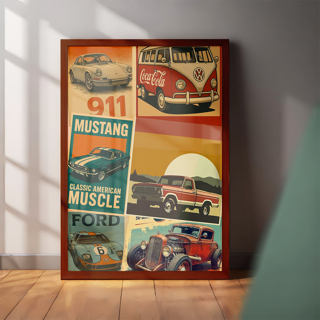 Vintage Auto Posters Wall Art (CS44)