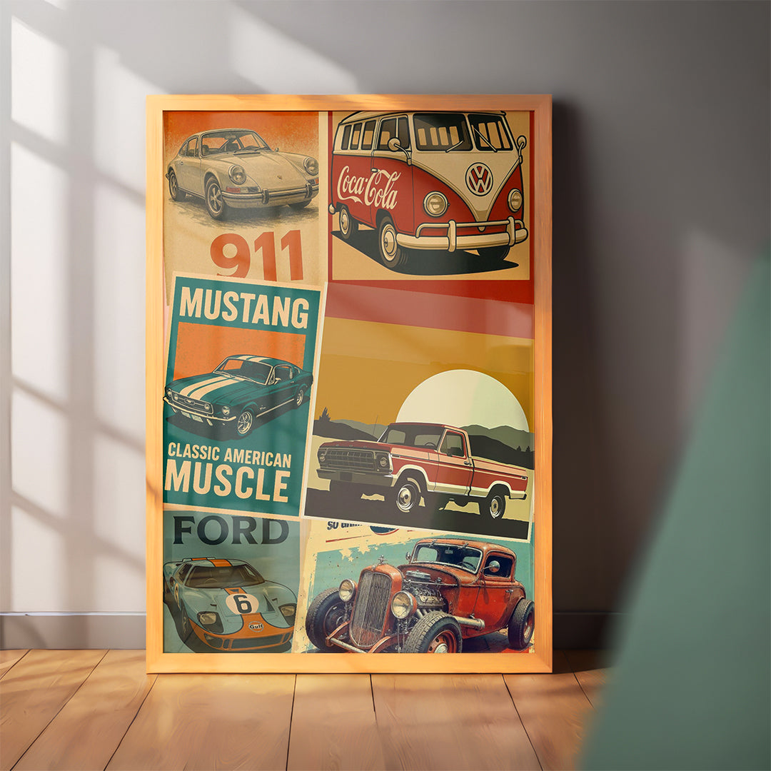 Vintage Auto Posters Wall Art (CS44)