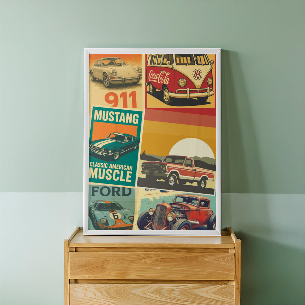 Vintage Auto Posters Wall Art (CS44)
