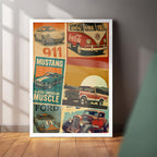 Vintage Auto Posters Wall Art (CS44)