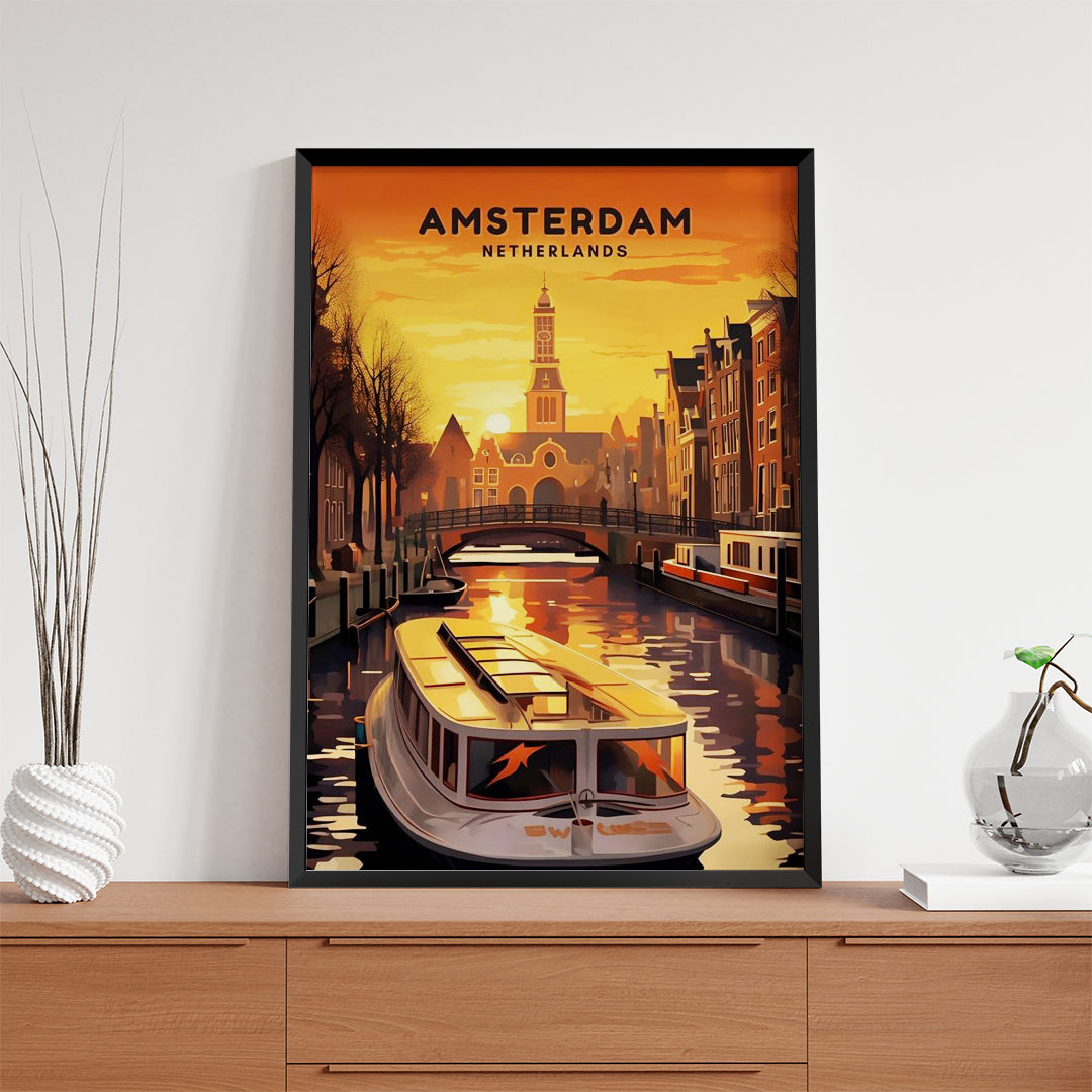 Amsterdam Netherlands – Vintage Canal Travel Wall Art (CT14)