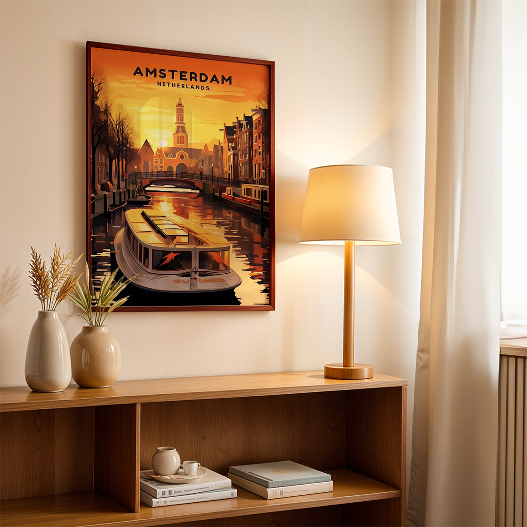 Amsterdam Netherlands – Vintage Canal Travel Wall Art (CT14)