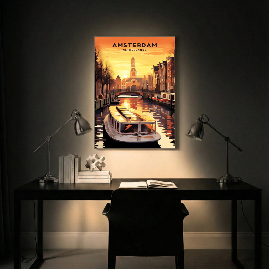 Amsterdam Netherlands – Vintage Canal Travel Wall Art (CT14)