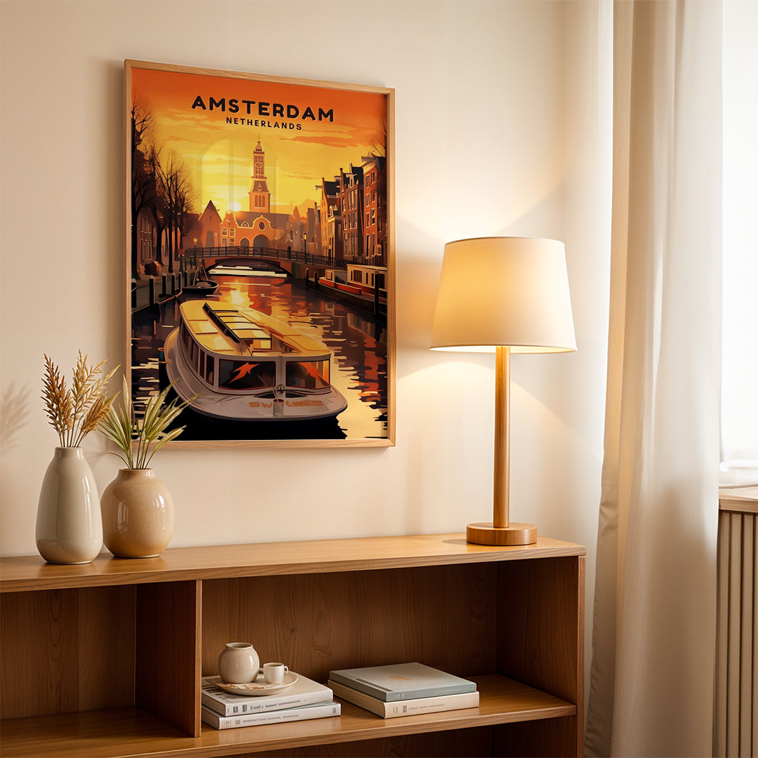 Amsterdam Netherlands – Vintage Canal Travel Wall Art (CT14)