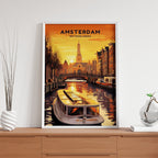 Amsterdam Netherlands – Vintage Canal Travel Wall Art (CT14)