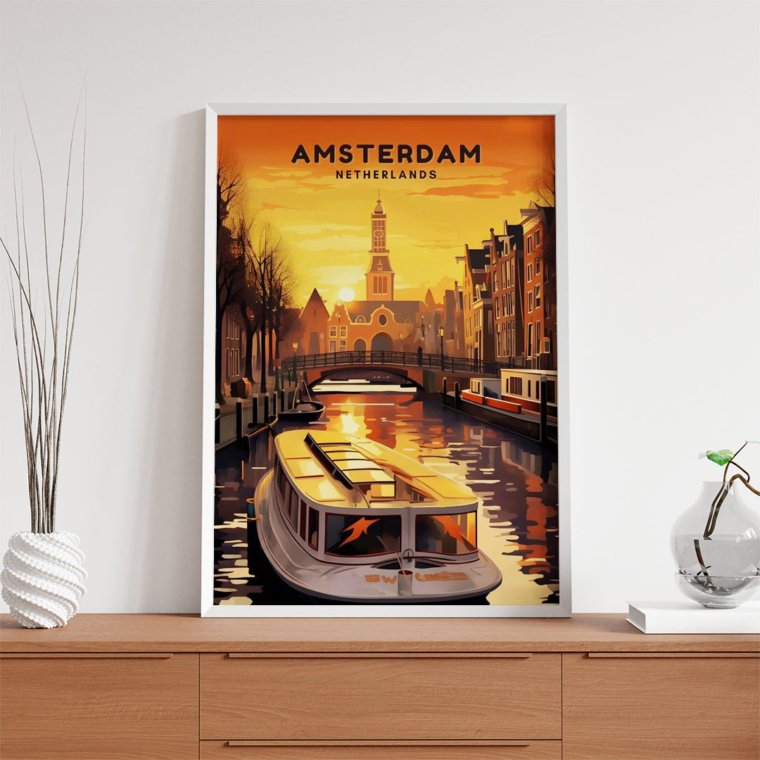 Amsterdam Netherlands – Vintage Canal Travel Wall Art (CT14)