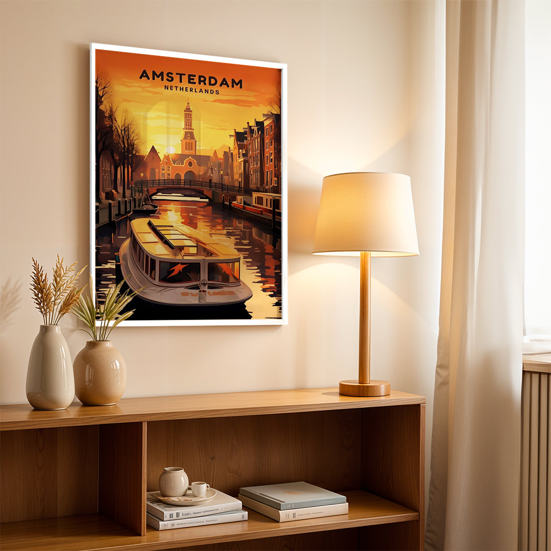 Amsterdam Netherlands – Vintage Canal Travel Wall Art (CT14)