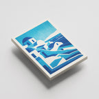 Santorini Greece – Minimal Blue Coastal Wall Art (CT2)