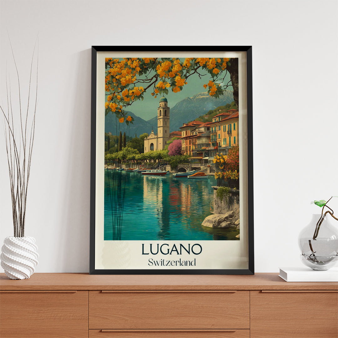 Lugano Switzerland – Vintage Travel Wall Art (CT50)