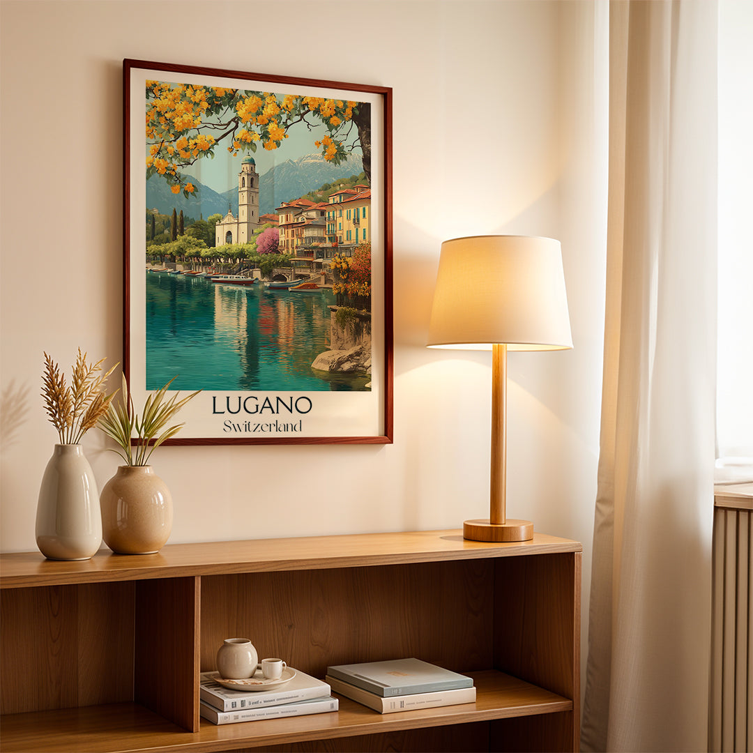 Lugano Switzerland – Vintage Travel Wall Art (CT50)