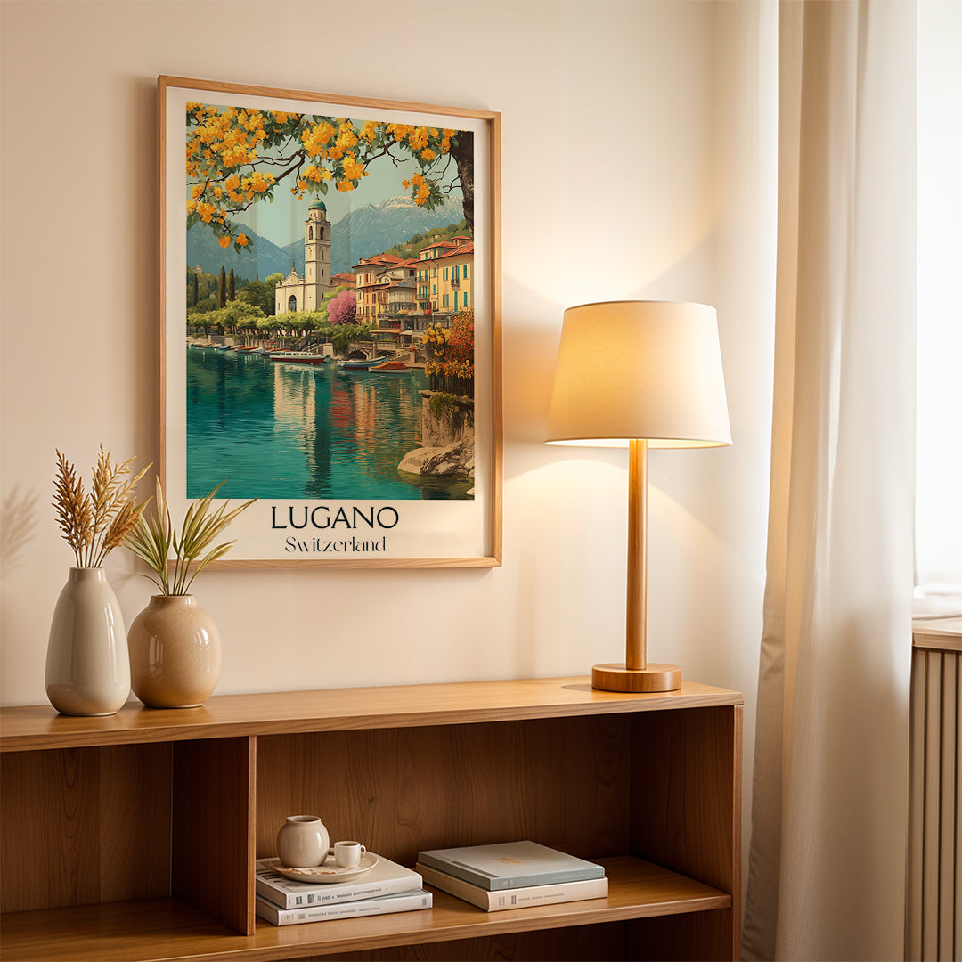 Lugano Switzerland – Vintage Travel Wall Art (CT50)