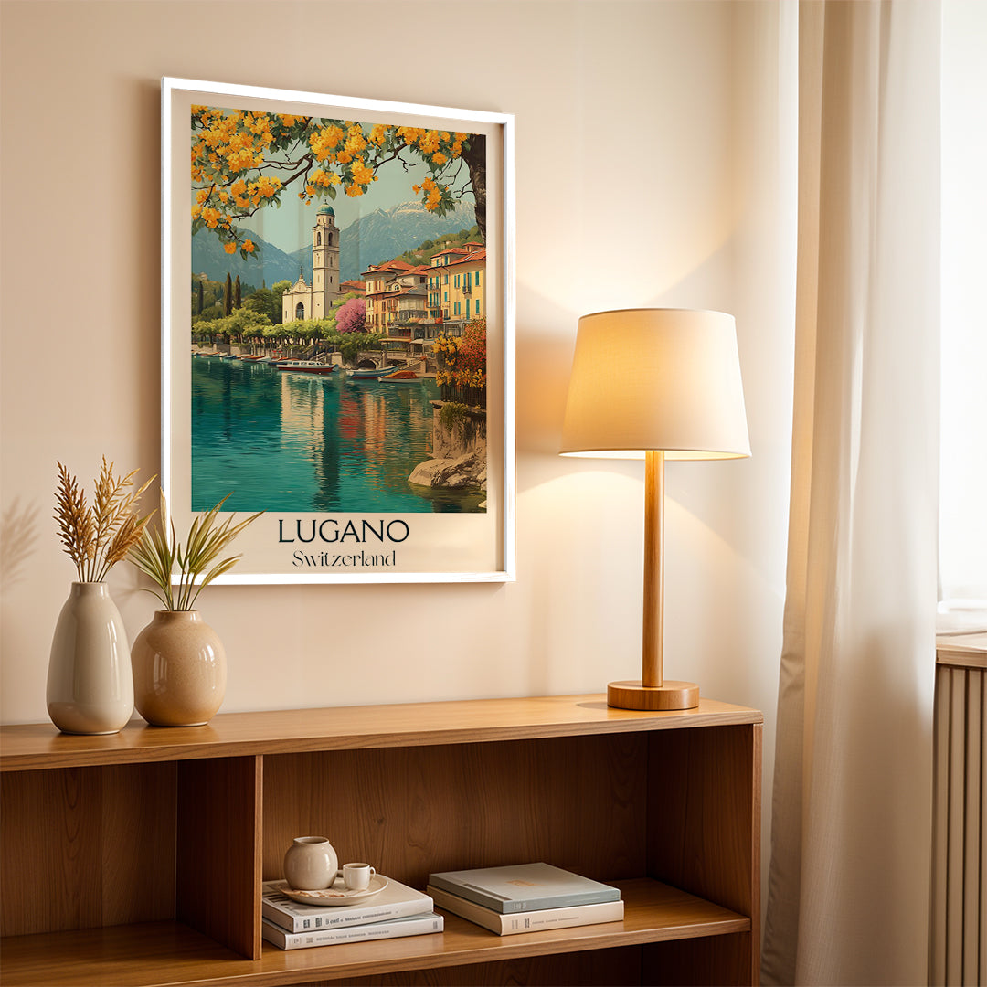 Lugano Switzerland – Vintage Travel Wall Art (CT50)