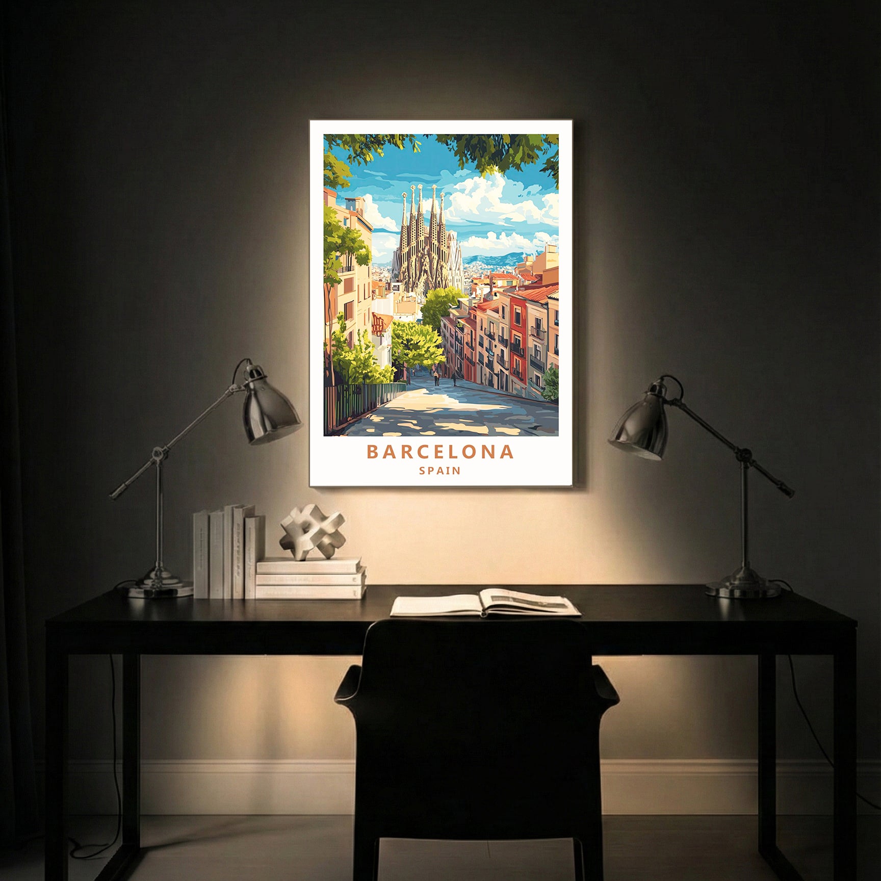 Barcelona Spain – Vintage Travel Wall Art (CT6)