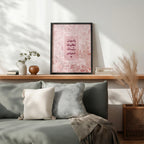 Modern Pink Islamic Canvas Wall Art & Frame (IS62)