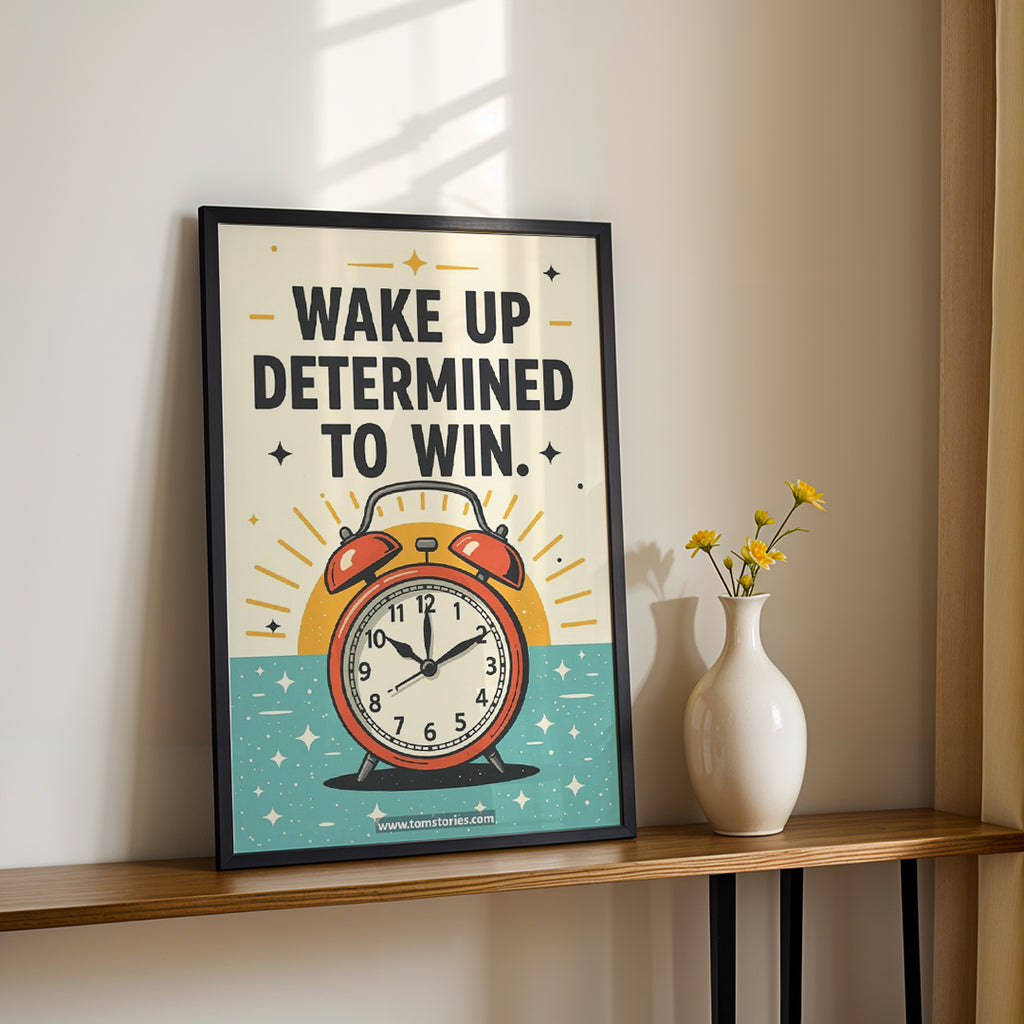 Wake Up Determined to Win – Success Mindset Wall Art (MV15)