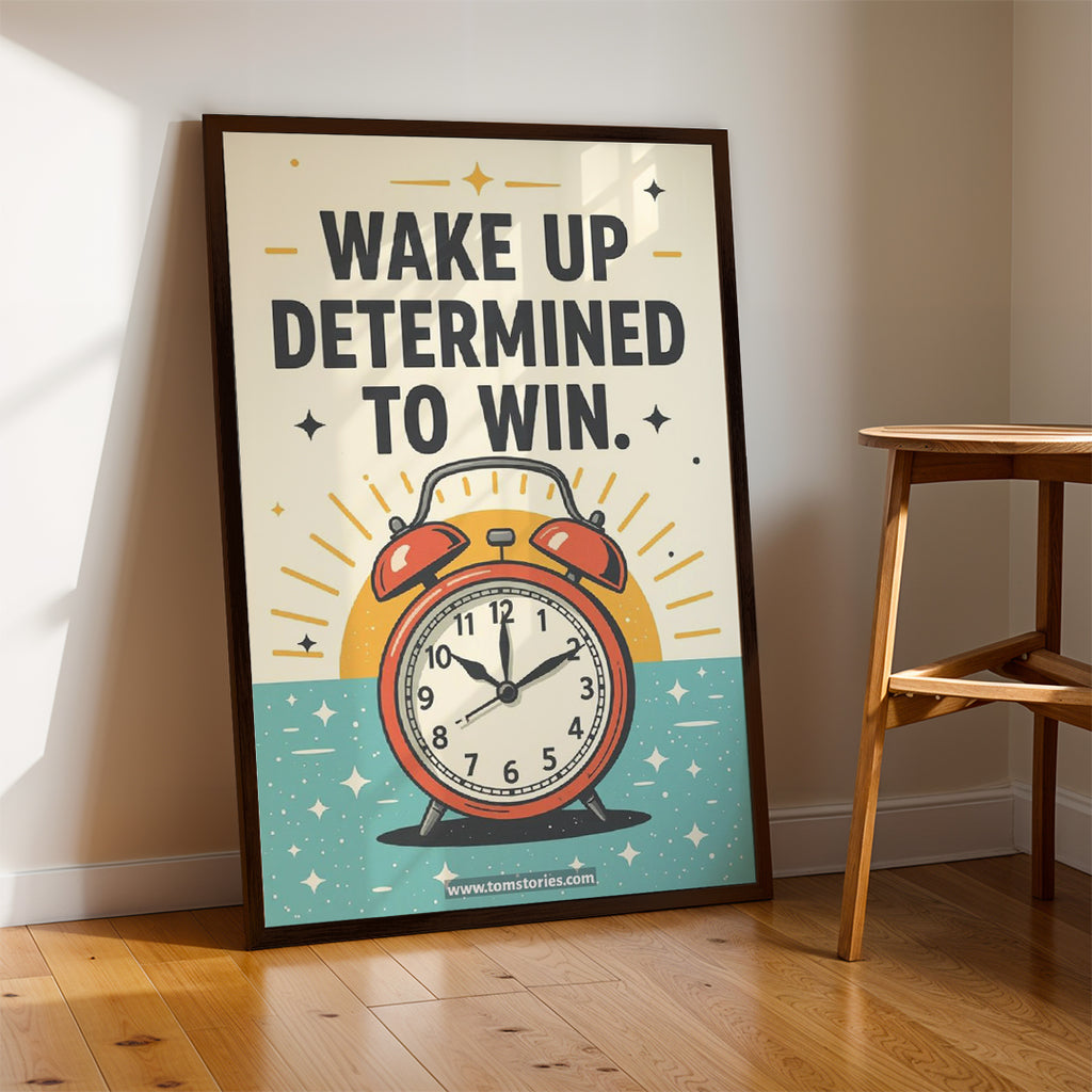 Wake Up Determined to Win – Success Mindset Wall Art (MV15)