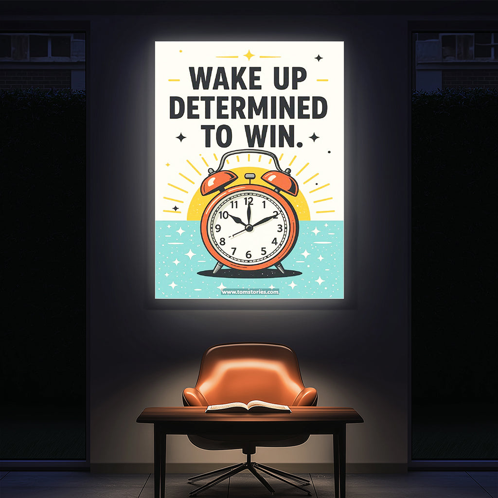 Wake Up Determined to Win – Success Mindset Wall Art (MV15)