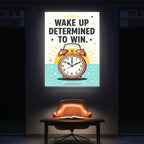 Wake Up Determined to Win – Success Mindset Wall Art (MV15)