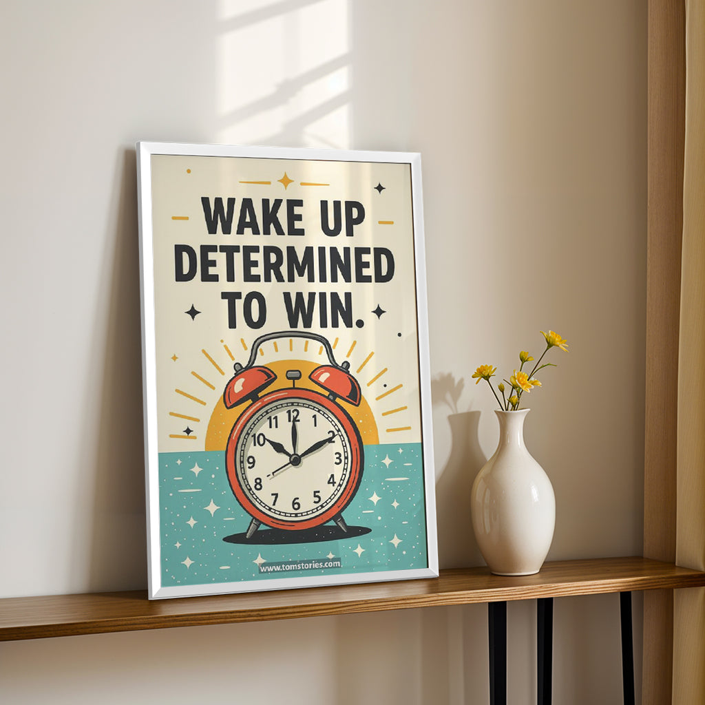 Wake Up Determined to Win – Success Mindset Wall Art (MV15)