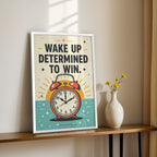 Wake Up Determined to Win – Success Mindset Wall Art (MV15)