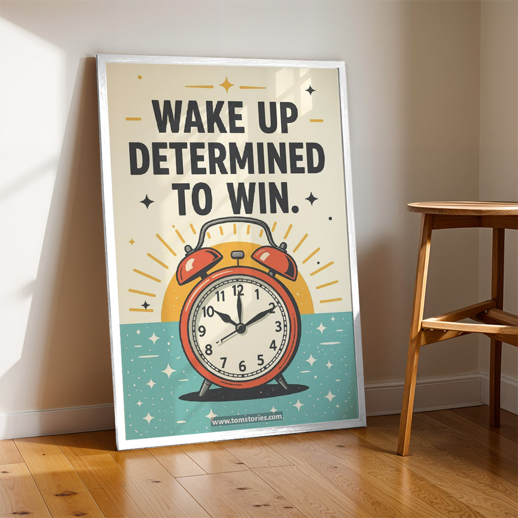 Wake Up Determined to Win – Success Mindset Wall Art (MV15)