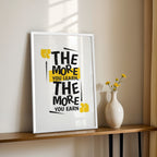 The More You Learn, The More You Earn – Modern Office Wall Art (MV27)