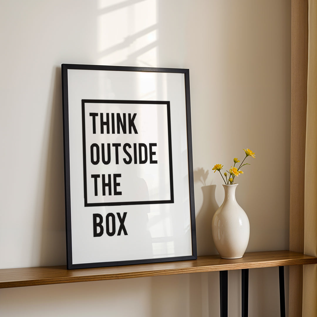 Think Outside the Box – Modern Motivational Wall Art (MV29)