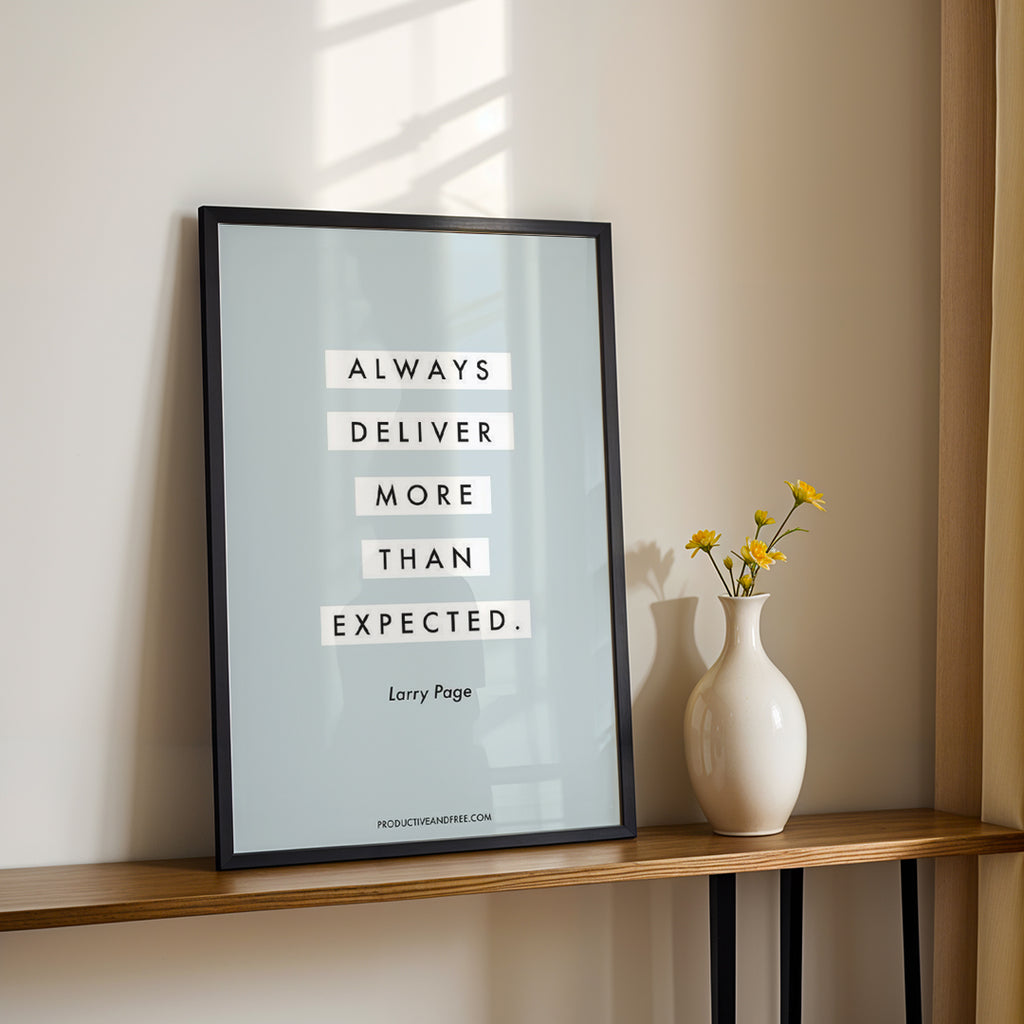 Excellence Mindset Wall Art – Always Deliver More Than Expected (MV36)