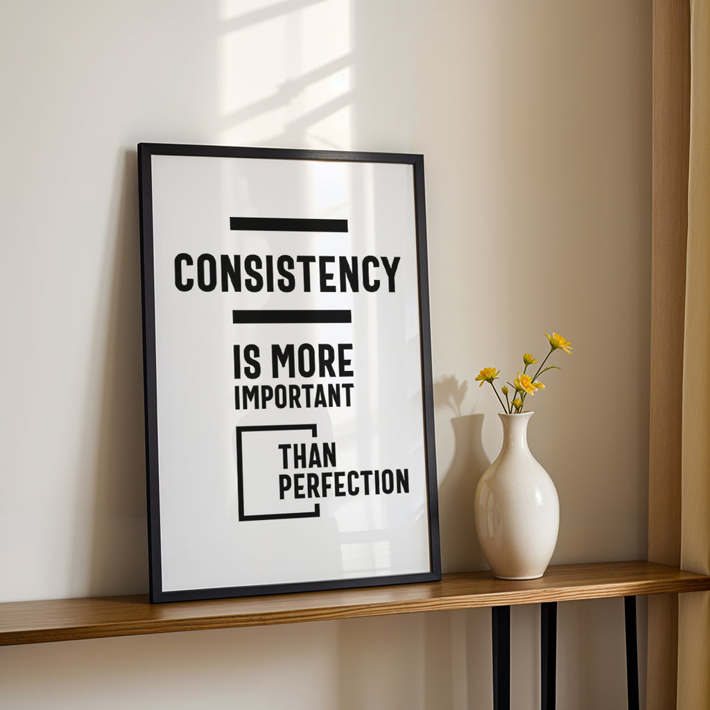 Success Mindset Wall Art – Consistency Over Perfection (MV41)