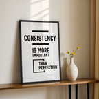 Success Mindset Wall Art – Consistency Over Perfection (MV41)