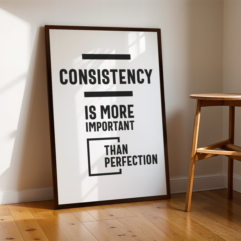 Success Mindset Wall Art – Consistency Over Perfection (MV41)