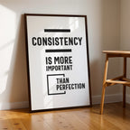Success Mindset Wall Art – Consistency Over Perfection (MV41)