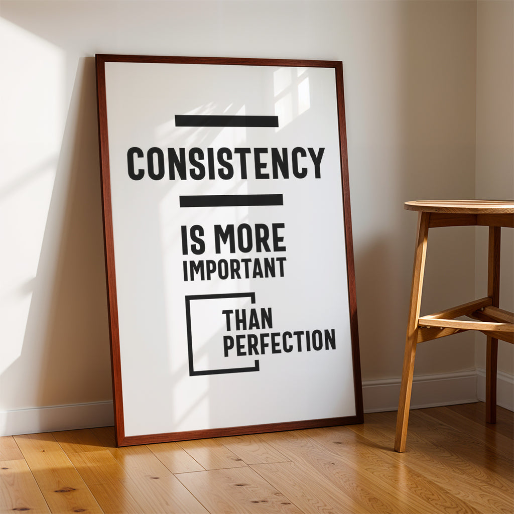 Success Mindset Wall Art – Consistency Over Perfection (MV41)