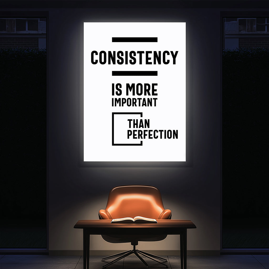 Success Mindset Wall Art – Consistency Over Perfection (MV41)