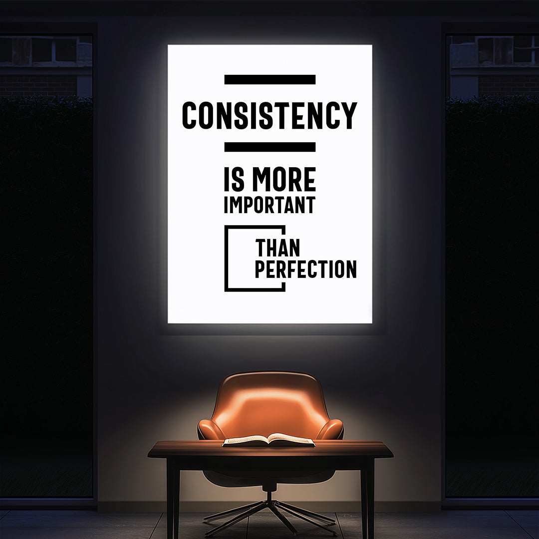 Success Mindset Wall Art – Consistency Over Perfection (MV41)