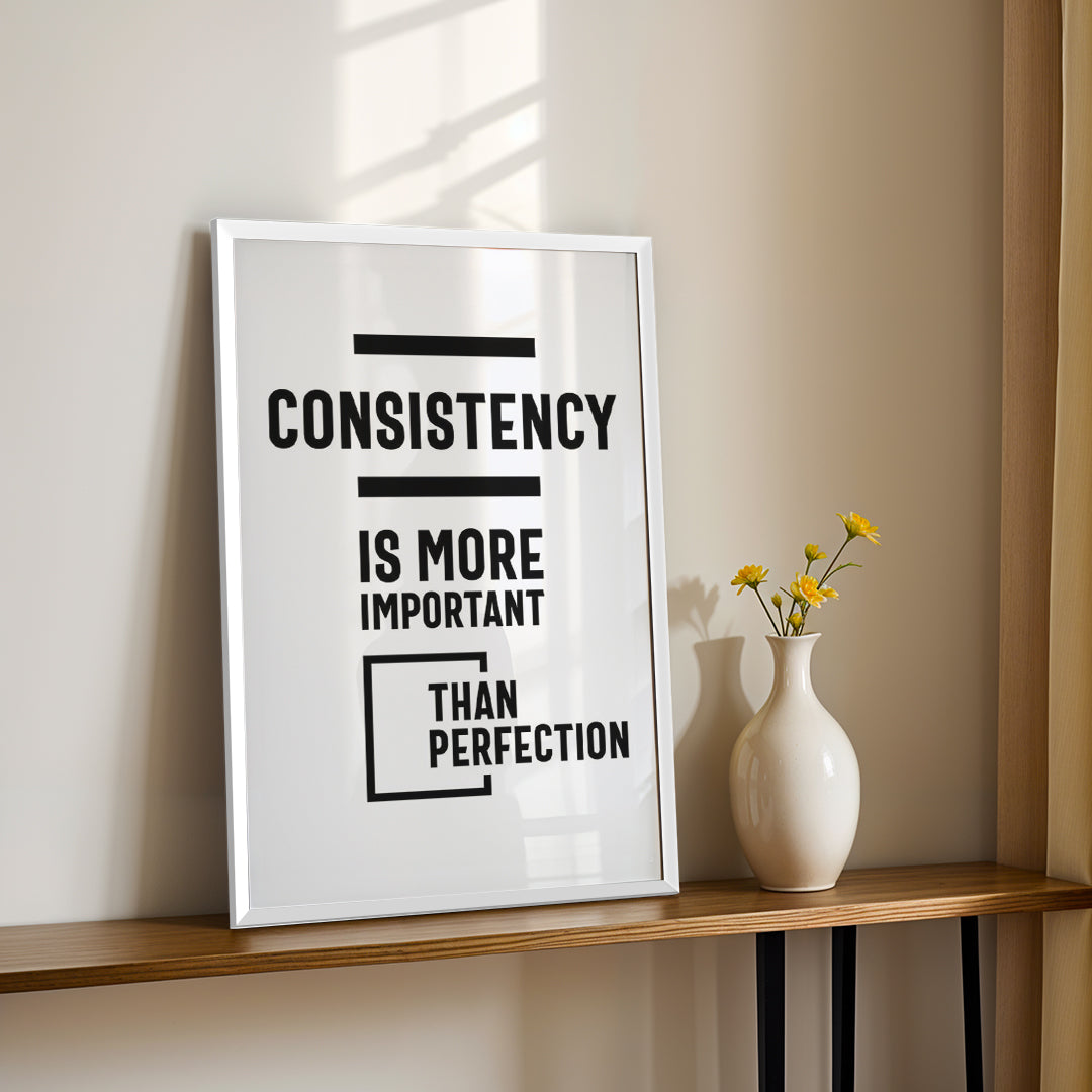Success Mindset Wall Art – Consistency Over Perfection (MV41)