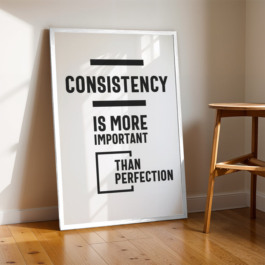 Success Mindset Wall Art – Consistency Over Perfection (MV41)