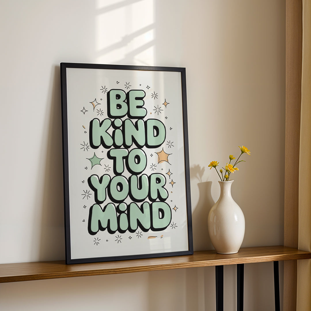 Be Kind to Your Mind – Self Care Motivational Wall Art (MV42)
