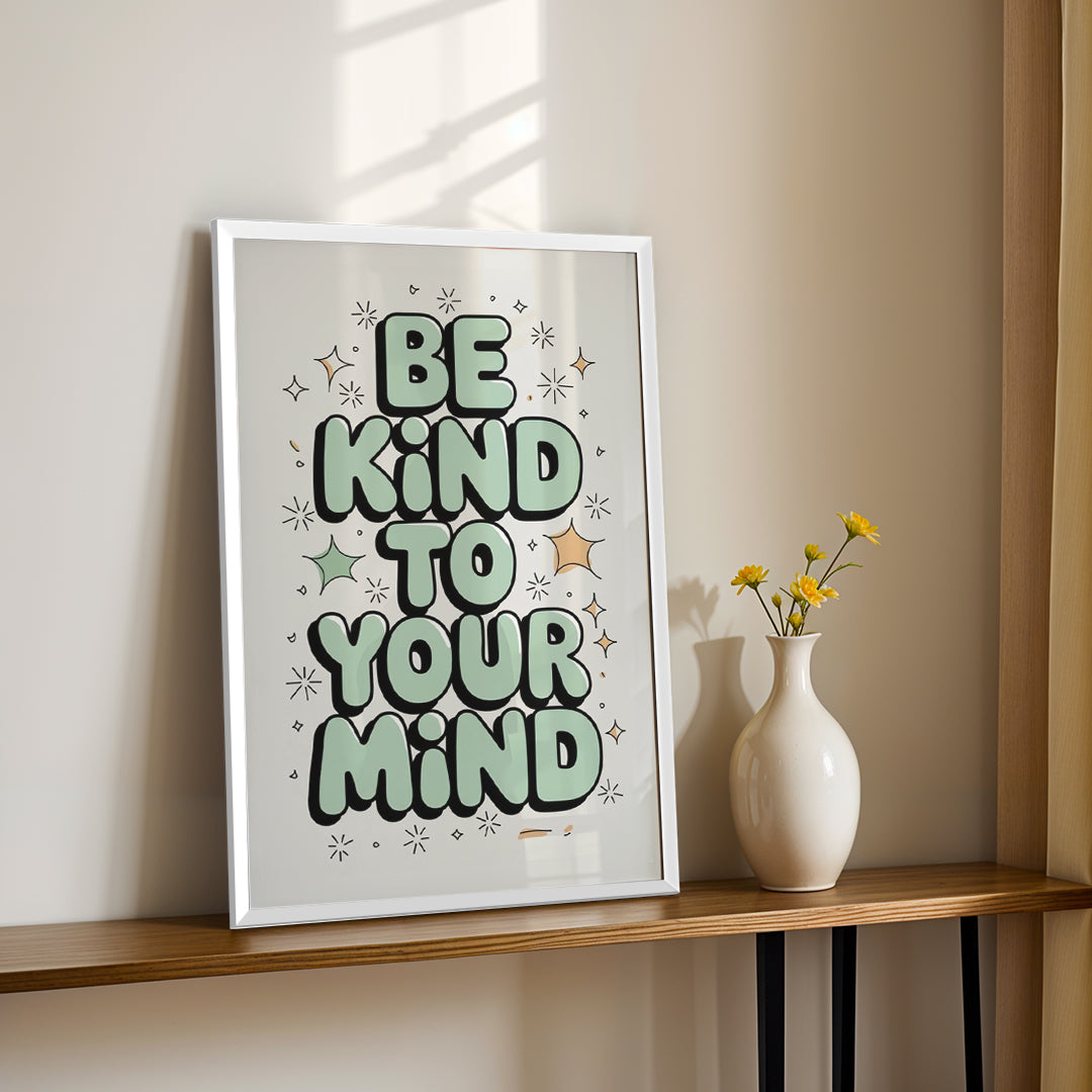 Be Kind to Your Mind – Self Care Motivational Wall Art (MV42)