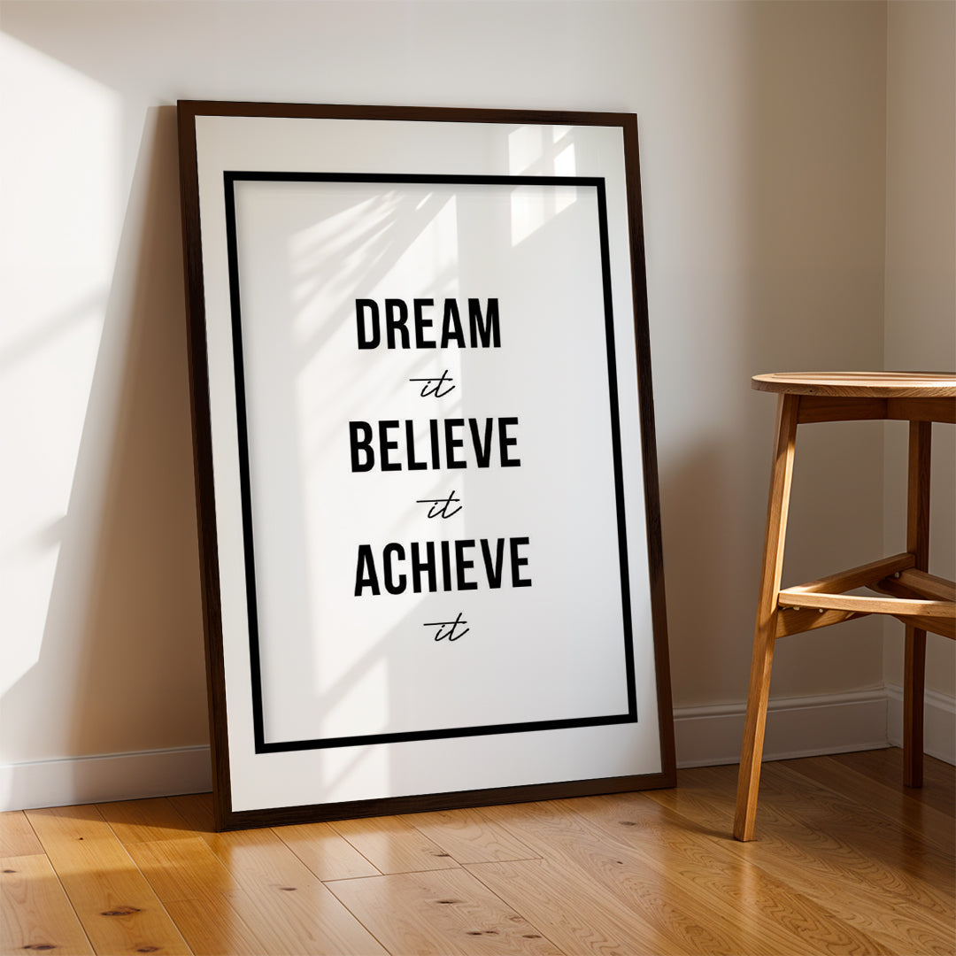 Dream. Believe. Achieve. – Modern Minimal Wall Art (MV7)