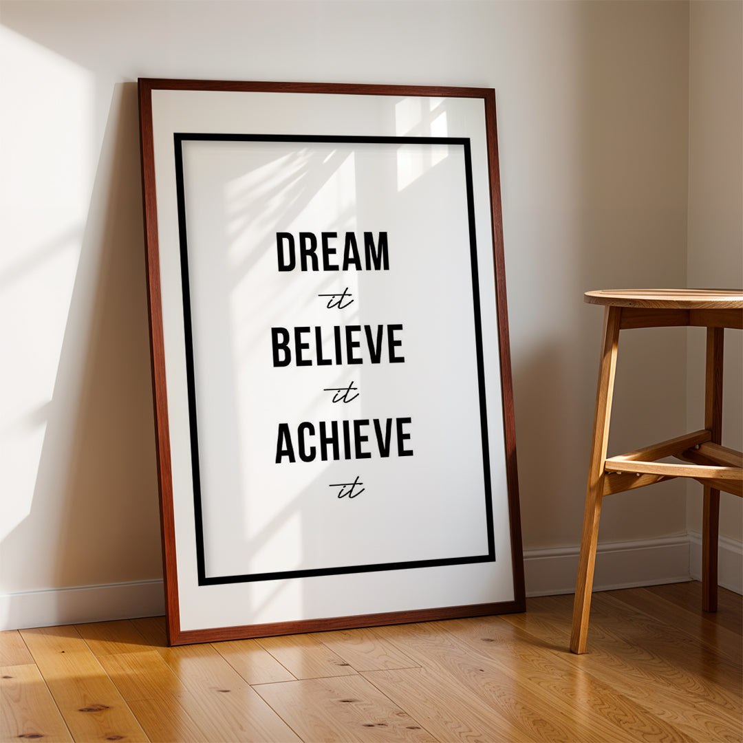 Dream. Believe. Achieve. – Modern Minimal Wall Art (MV7)
